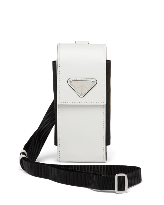 Prada Brushed Cuero Smartphone Case Blancas | 26180-VRTM