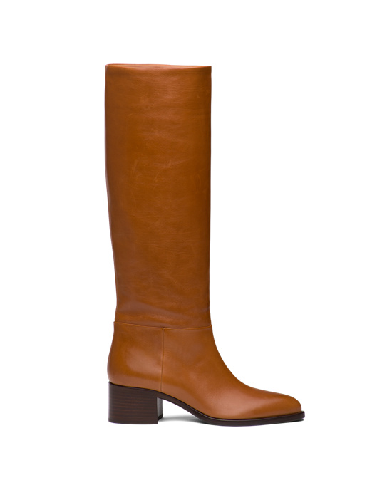 Prada Cuero Boots Cognac | 17064-BEFY