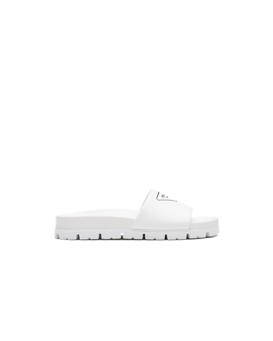 Prada Cuero Slides Blancas | 52981-UXFJ