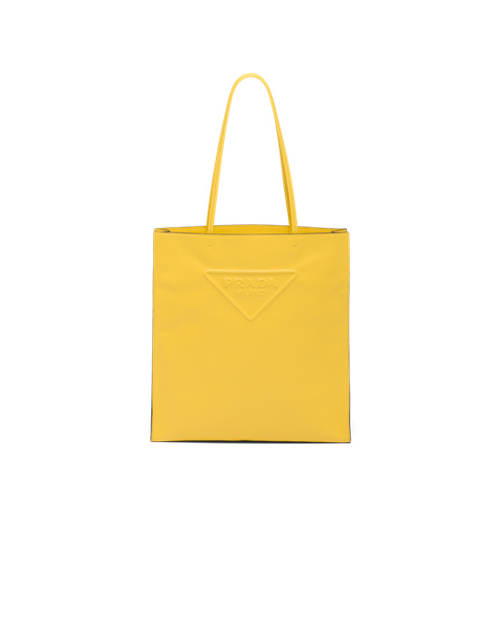 Prada Cuero Tote Bag Amarillo | 45721-OHQX