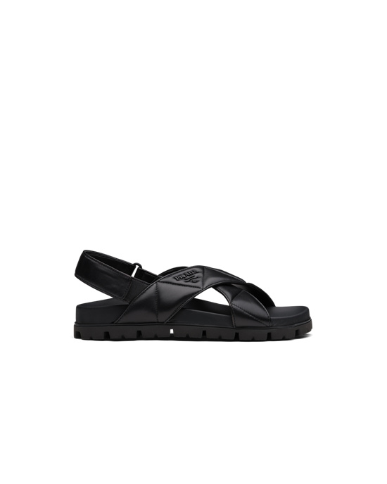 Prada Deportivo Quilted Nappa Cuero Sandals Negras | 58740-ONKF