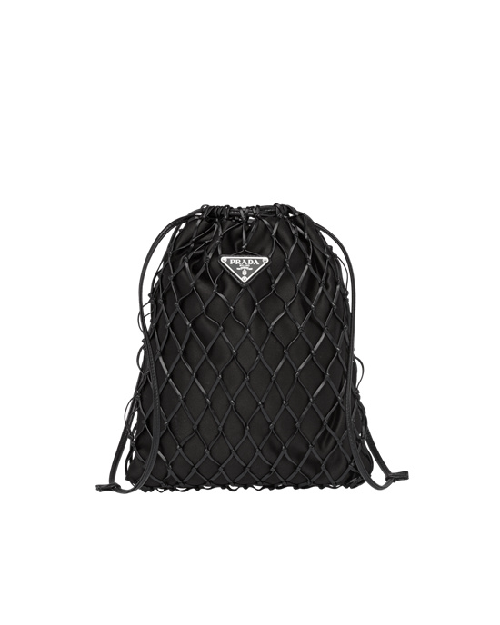 Prada Fabric Mesh Bag Negras | 74358-GZPH