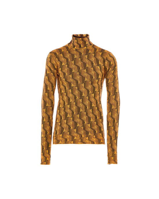 Prada Jacquard Superfine Wool Turtleneck Sueter Amarillo | 86042-PKOQ