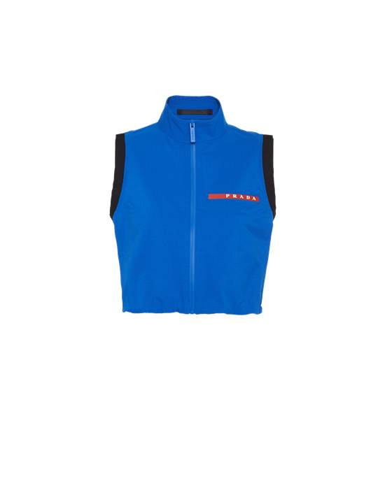 Prada Light Bi-stretch Cropped Vest Azules | 19648-NSVX