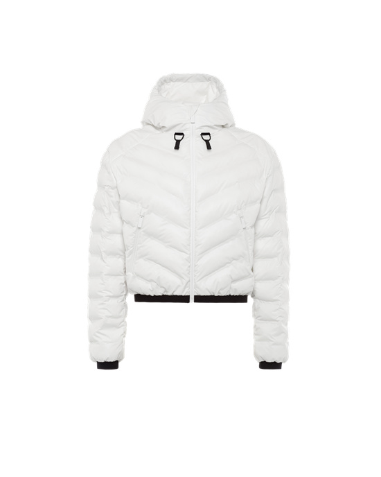 Prada Light Nylon Encapuchado Puffer Jacket Blancas | 50213-PONH