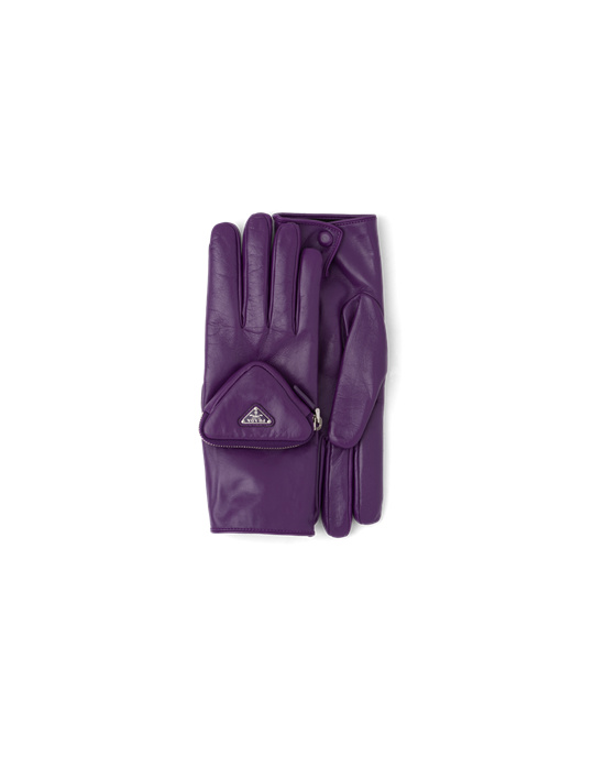 Prada Napa Cuero Gloves Cyclamen | 64179-WOMS