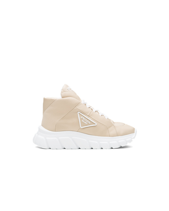 Prada Nylon Gabardine Sneakers Beige | 90435-KWJD