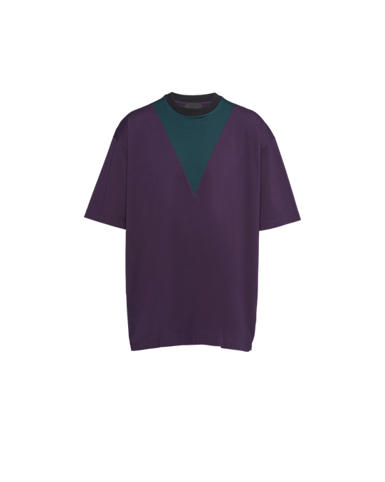 Prada Oversized Algodon T-shirt Blackberry | 46871-JOFN