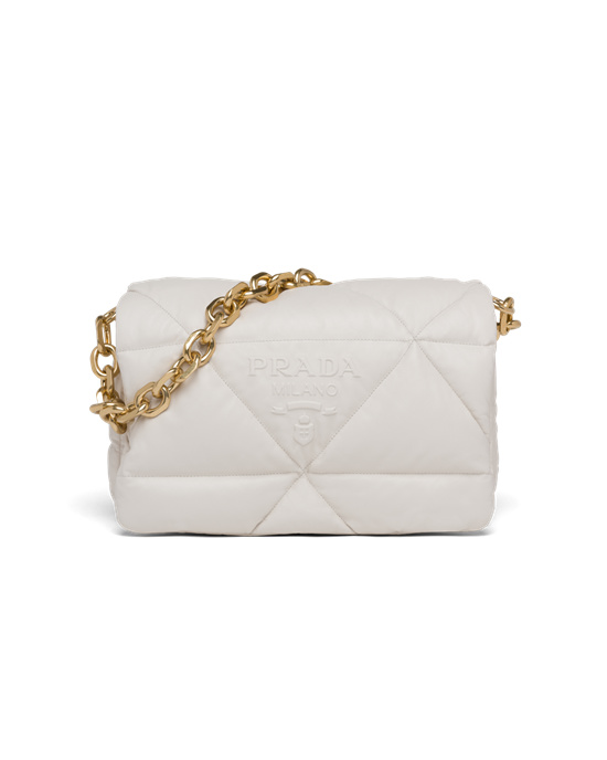 Prada Padded Nappa Cuero Shoulder Bag Blancas | 30416-JCHP