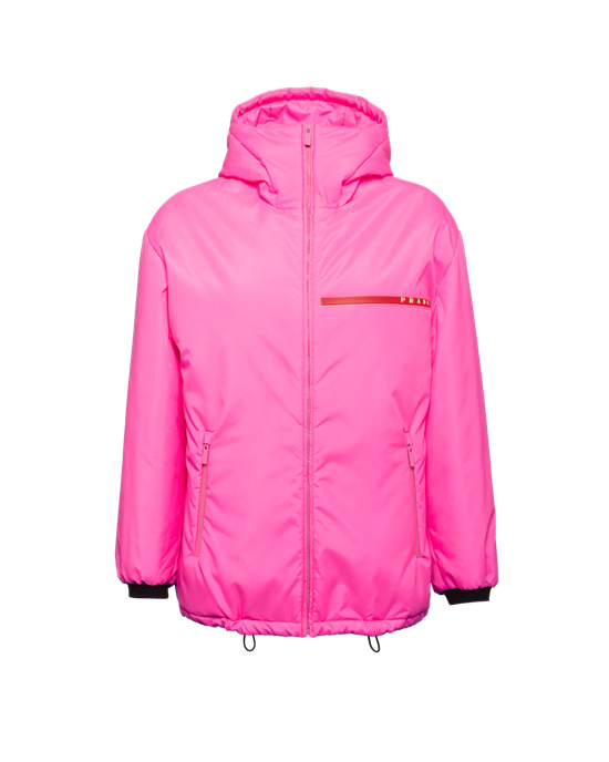 Prada Padded Technical Fabric Encapuchado Jacket Rosas | 43128-QSEP