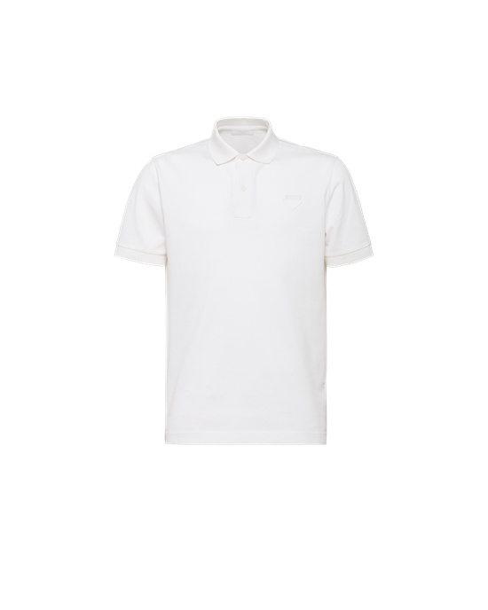 Prada Piqué Polo Shirt Blancas | 13865-CKMP