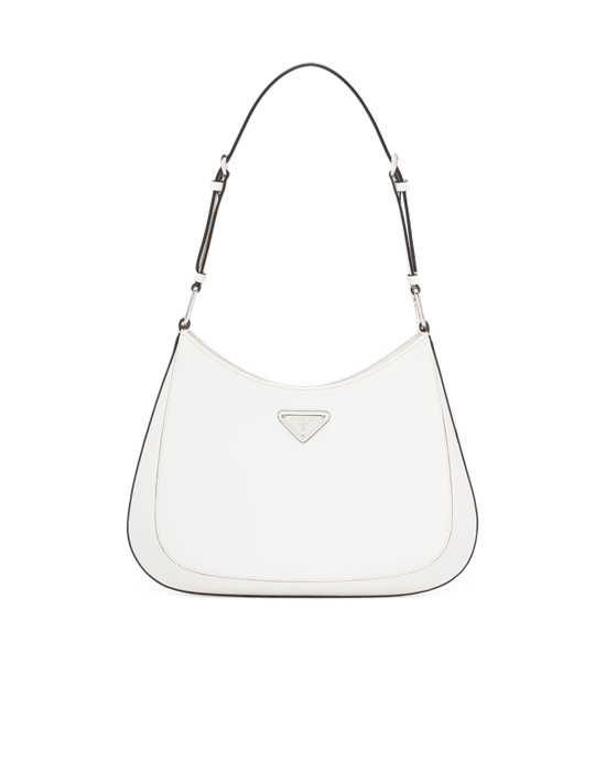 Prada Prada Cleo Brushed Cuero Shoulder Bag Blancas | 67924-GNKC