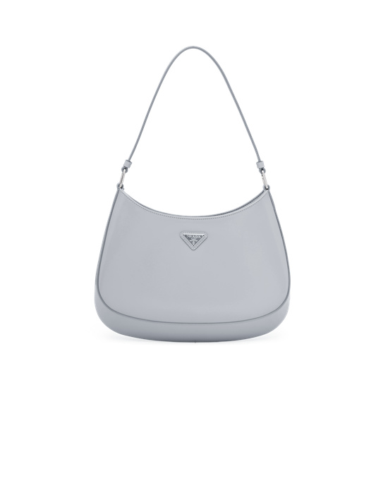 Prada Prada Cleo Brushed Cuero Shoulder Bag Azules | 84609-AYKH