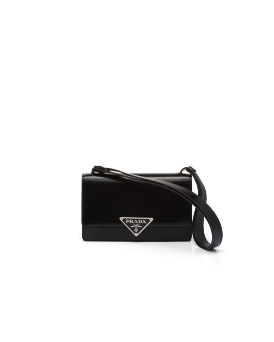 Prada Prada Emblème Brushed-leather Bag Negras | 06293-INEB