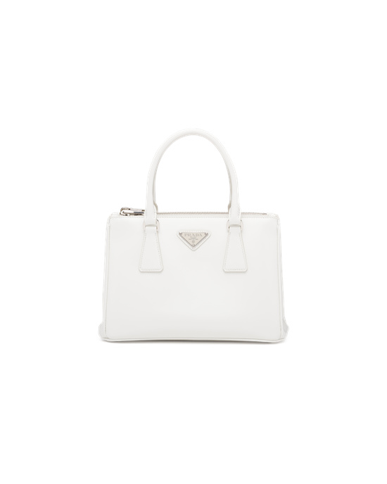 Prada Prada Galleria Brushed Cuero Small Bag Blancas | 69158-KMYB