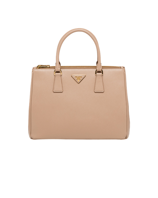 Prada Prada Galleria Saffiano Cuero Large Bag Beige | 86145-BRDK