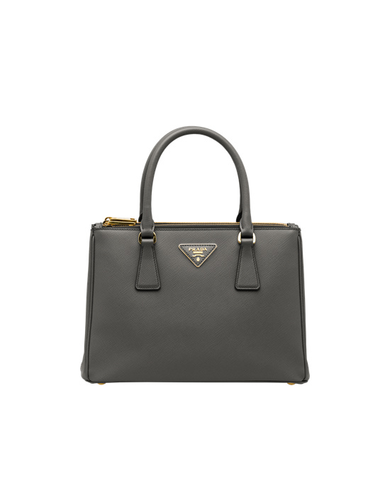 Prada Prada Galleria Saffiano Cuero Medium Bag Slate Gray | 26748-XMPL