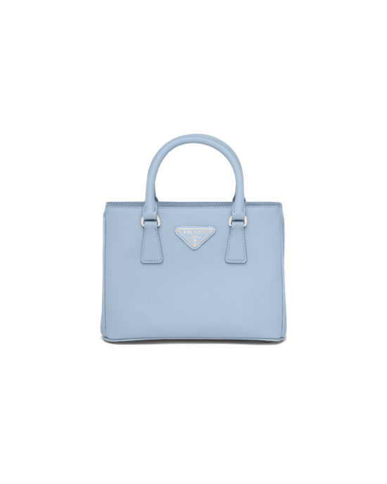 Prada Prada Galleria Saffiano Cuero Mini-bag Celeste | 78135-QGFO