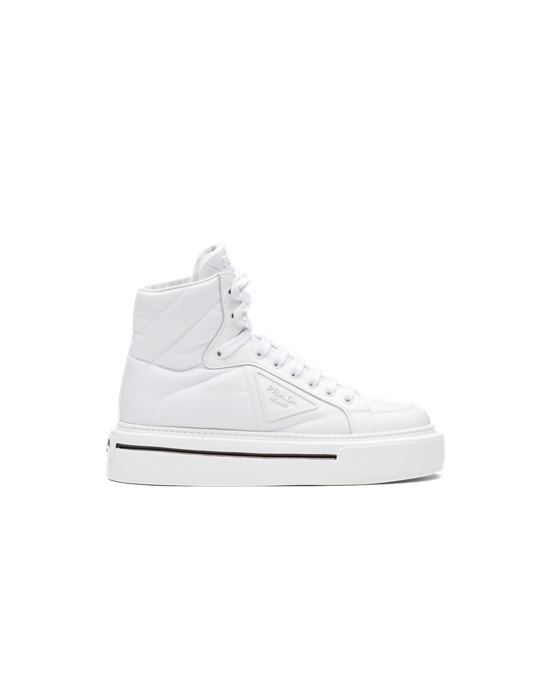 Prada Prada Macro Re-nylon And Brushed Cuero High-top Sneakers Blancas | 06192-XAUD