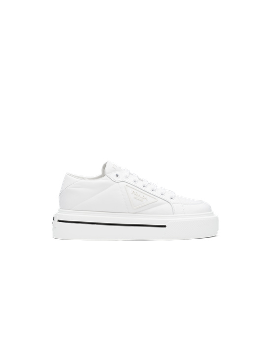 Prada Prada Macro Re-nylon And Brushed Cuero Sneakers Blancas | 17249-GUSY