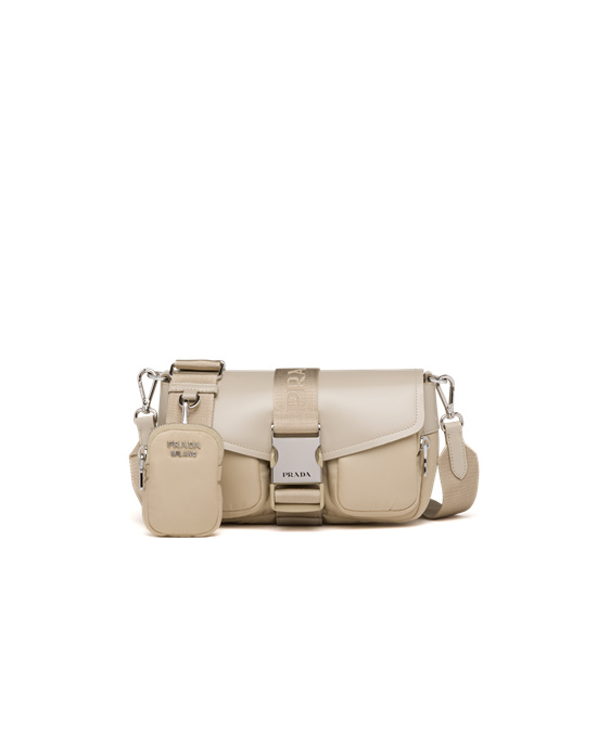 Prada Prada Pocket Nylon And Brushed Cuero Bag Beige | 89375-CPMG