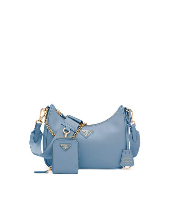 Prada Prada Re-edition 2005 Saffiano Cuero Bag Azules | 46871-SRFP