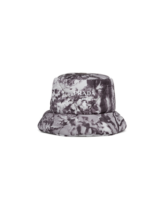 Prada Printed Re-nylon Bucket Hat Cloudy Gray | 18356-DUPT