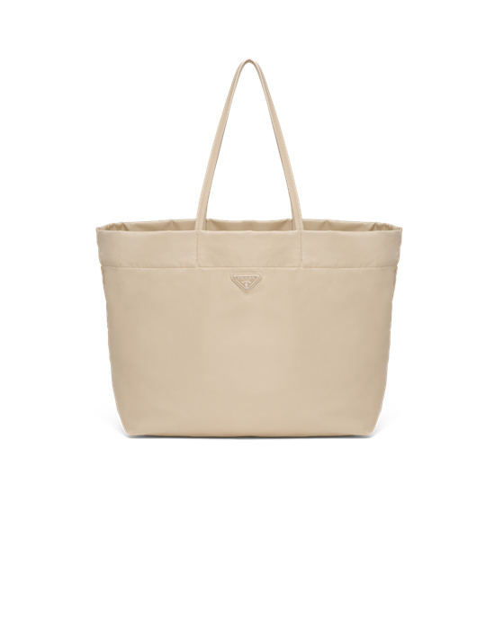 Prada Re-nylon And Saffiano Cuero Tote Bag Beige | 25680-AXSN