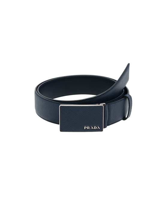 Prada Saffiano Cuero Belt Azules | 81725-YRAU