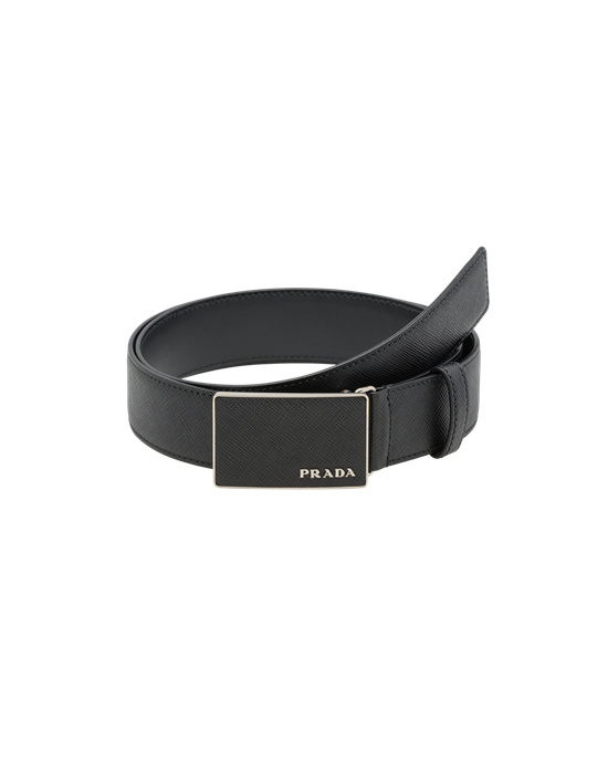 Prada Saffiano Cuero Belt Negras | 07236-HYVT