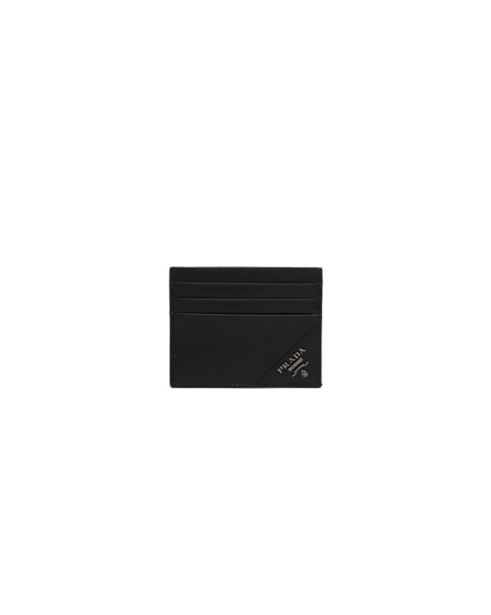 Prada Saffiano Cuero Card Holder Negras | 57829-YSHF