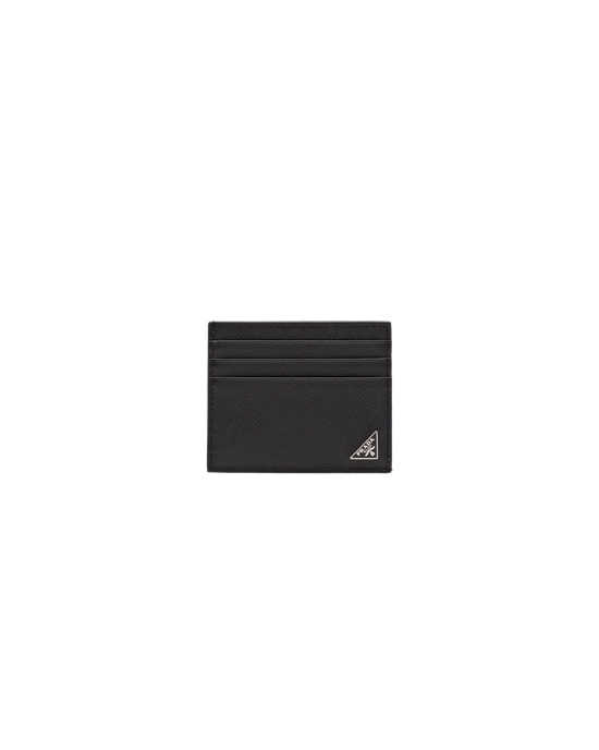 Prada Saffiano Cuero Card Holder Negras | 68042-EGUT