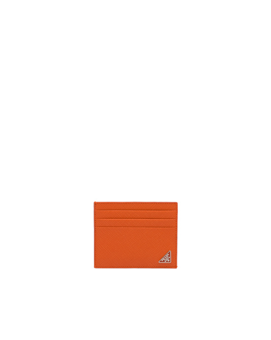 Prada Saffiano Cuero Card Holder Papaya | 43289-MOYZ