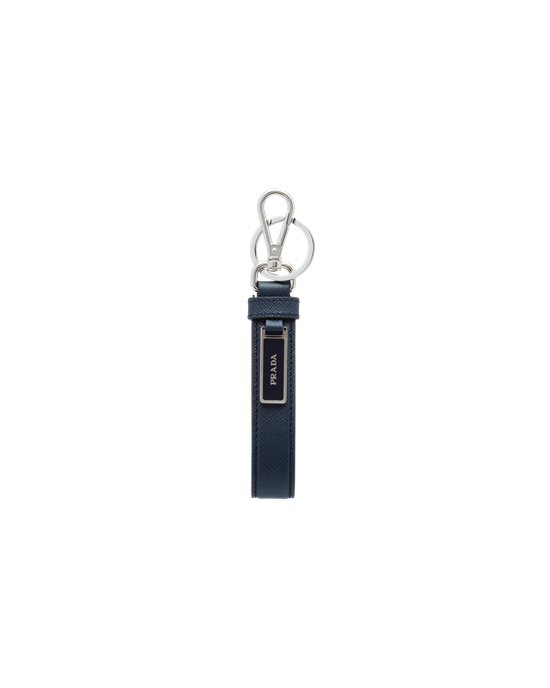 Prada Saffiano Cuero Keychain Azules | 38915-OABM