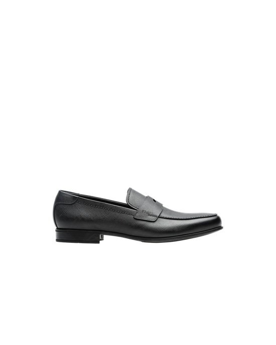 Prada Saffiano Cuero Loafers Negras | 13598-CFAQ