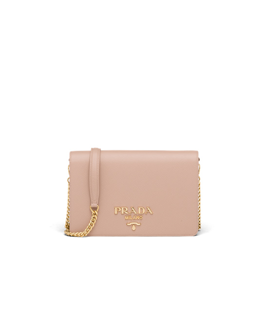 Prada Saffiano Cuero Mini Bag Rosas | 31782-SYMH