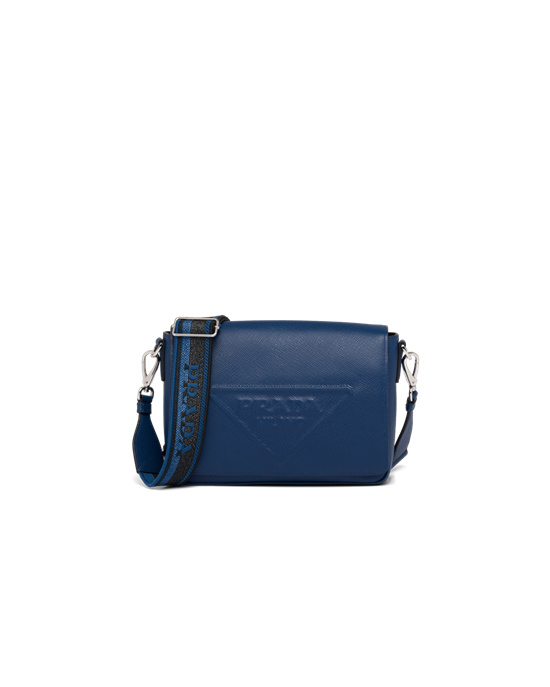 Prada Saffiano Cuero Shoulder Bag Bluette | 01268-CMYN