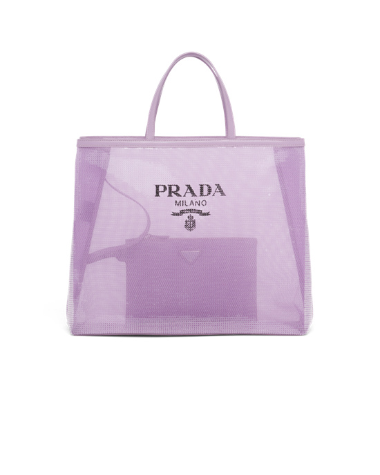 Prada Sequined Mesh Tote Bag Lily | 09275-OSAX