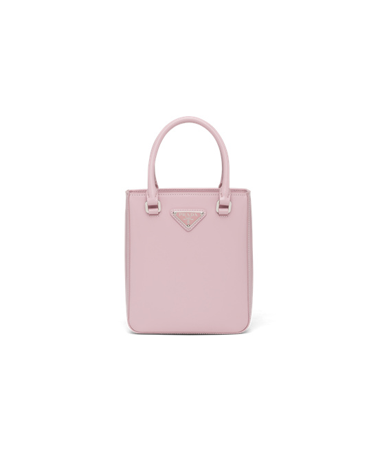 Prada Small Brushed Cuero Tote Rosas | 45970-GSTD