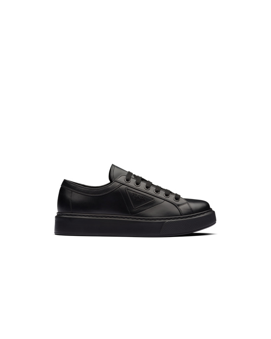 Prada Soft Calf Cuero Sneakers Negras | 98642-BSAX