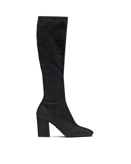 Prada Stretch Gamuza Boots Negras | 20143-HOES