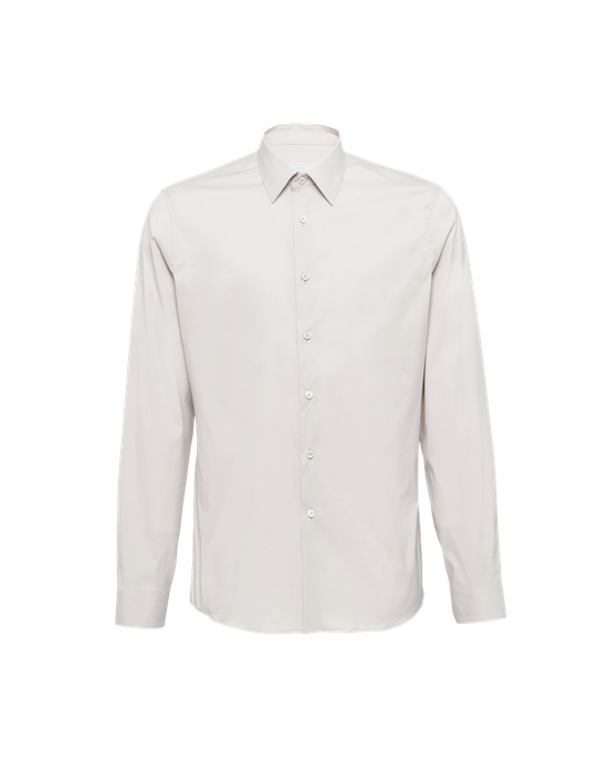 Prada Stretch Poplin Shirt Pearl Gray | 67248-QTJP