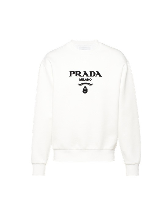 Prada Technical Algodon Sweatshirt Blancas | 93152-JKYU