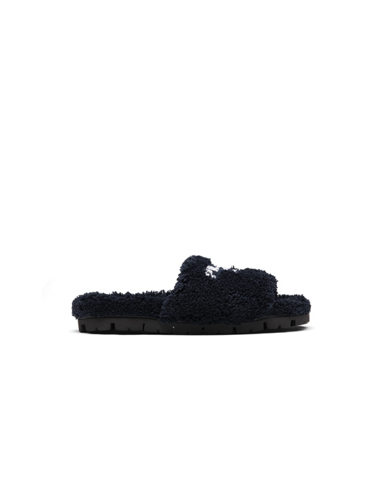 Prada Terry Cloth Slides Negras Blancas | 36982-OFBG