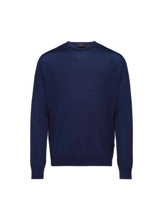 Prada Wool Sueter Azules | 79082-MQOE