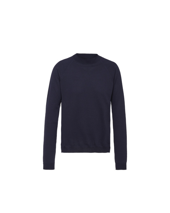 Prada Worsted Wool Turtleneck Sueter Azul Marino | 29538-JKWV